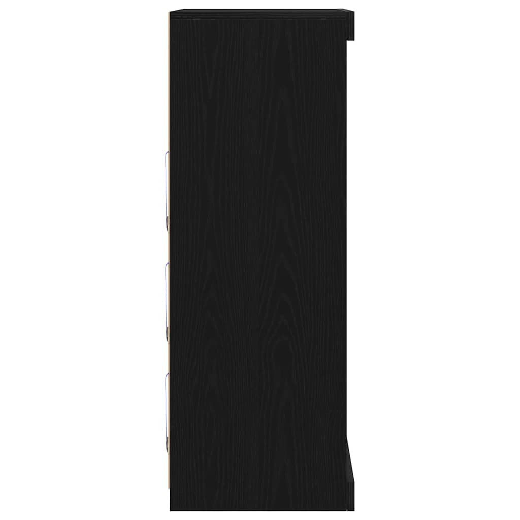Madia LED Rovere Nero 60,5 x 37 x 100 cm Legno multistrato | homemem39