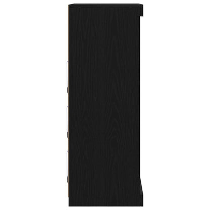 Madia LED Rovere Nero 60,5 x 37 x 100 cm Legno multistrato | homemem39