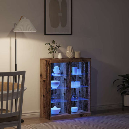 Madia LED Legno antico 81 x 37 x 100 cm Legno ingegnerizzato