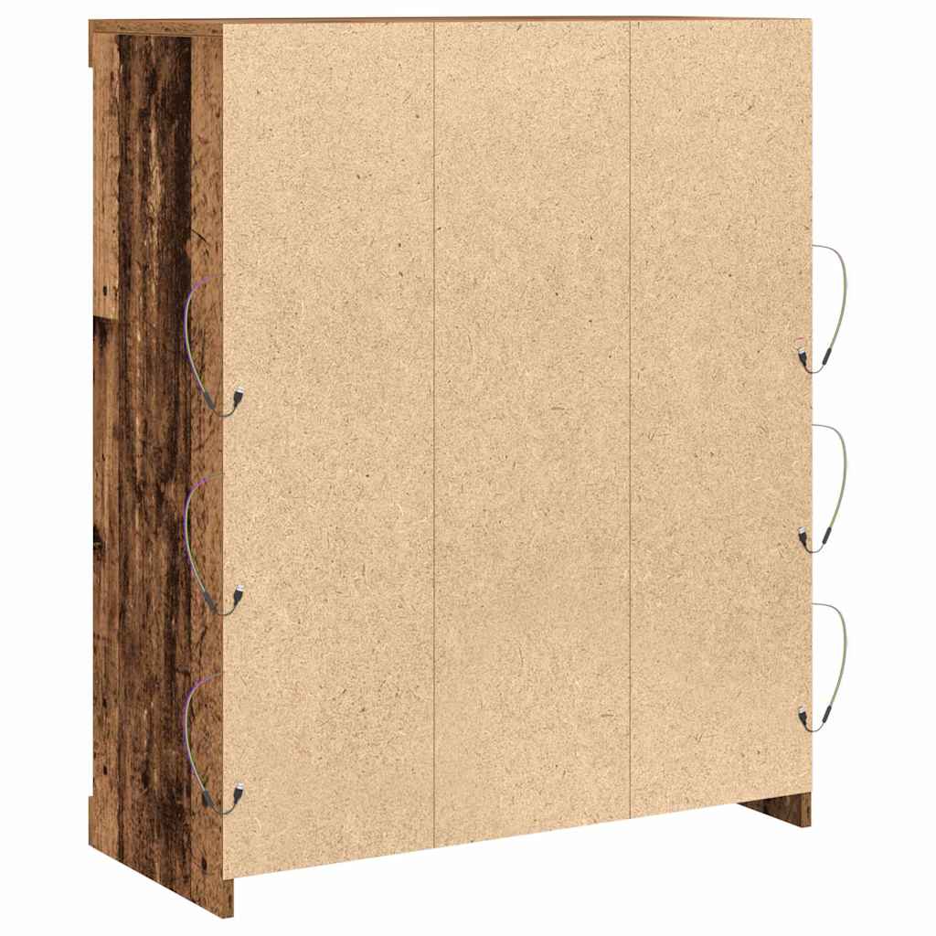 Madia LED Legno antico 81 x 37 x 100 cm Legno ingegnerizzato