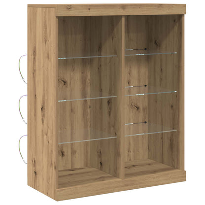 Madia LED con strisce LED Rovere Artigianale 81 x 37 x 100 cm