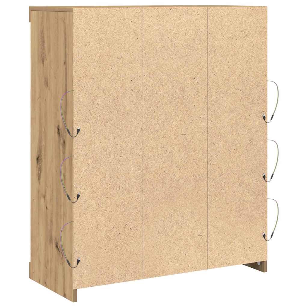 Madia LED con strisce LED Rovere Artigianale 81 x 37 x 100 cm | homemem39