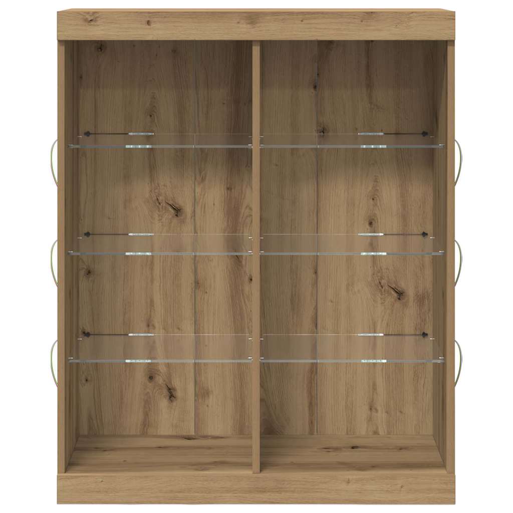 Madia LED con strisce LED Rovere Artigianale 81 x 37 x 100 cm | homemem39