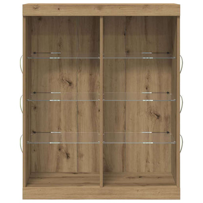 Madia LED con strisce LED Rovere Artigianale 81 x 37 x 100 cm | homemem39