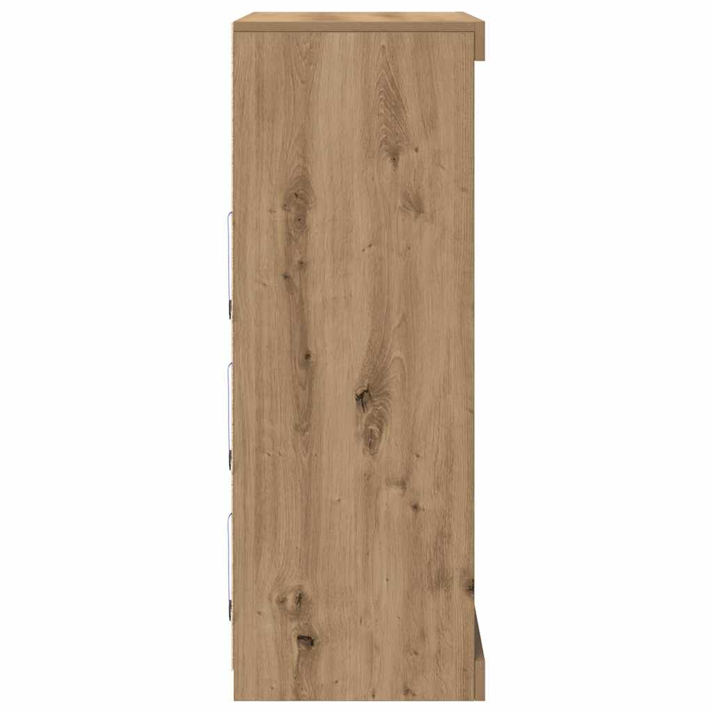 Madia LED con strisce LED Rovere Artigianale 81 x 37 x 100 cm | homemem39