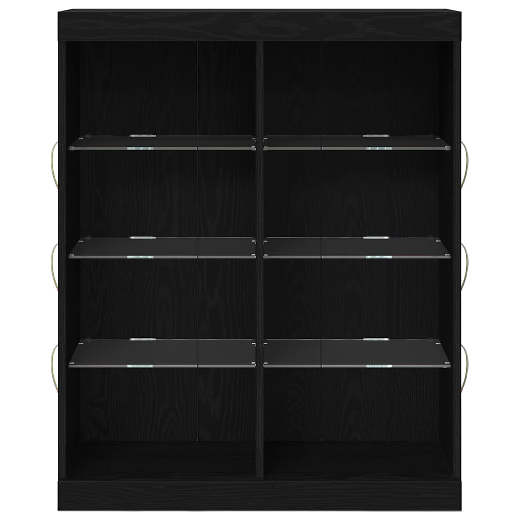 Madia LED Rovere Nero 81 x 37 x 100 cm Legno ingegnerizzato