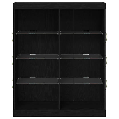 Madia LED Rovere Nero 81 x 37 x 100 cm Legno ingegnerizzato