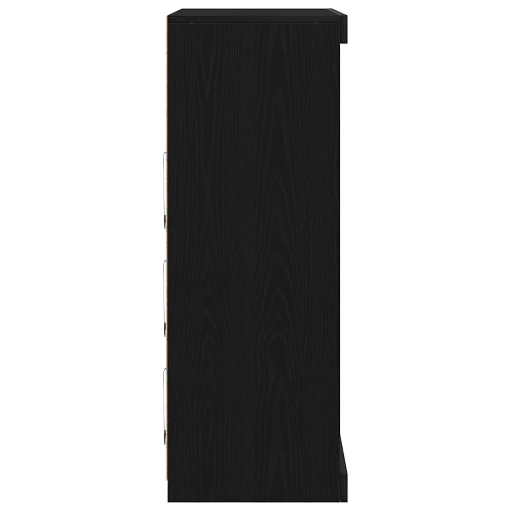 Madia LED Rovere Nero 81 x 37 x 100 cm Legno ingegnerizzato