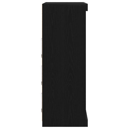 Madia LED Rovere Nero 81 x 37 x 100 cm Legno ingegnerizzato