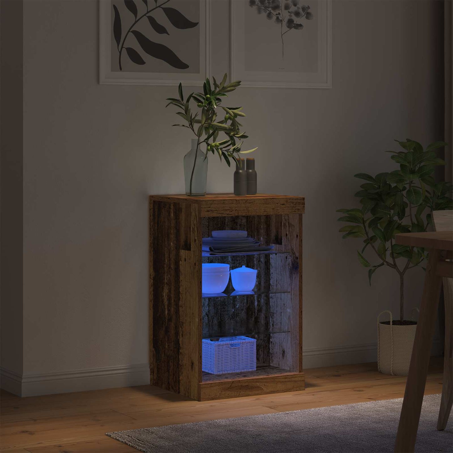 Madia LED Legno vecchio 41 x 37 x 67 cm Legno multistrato