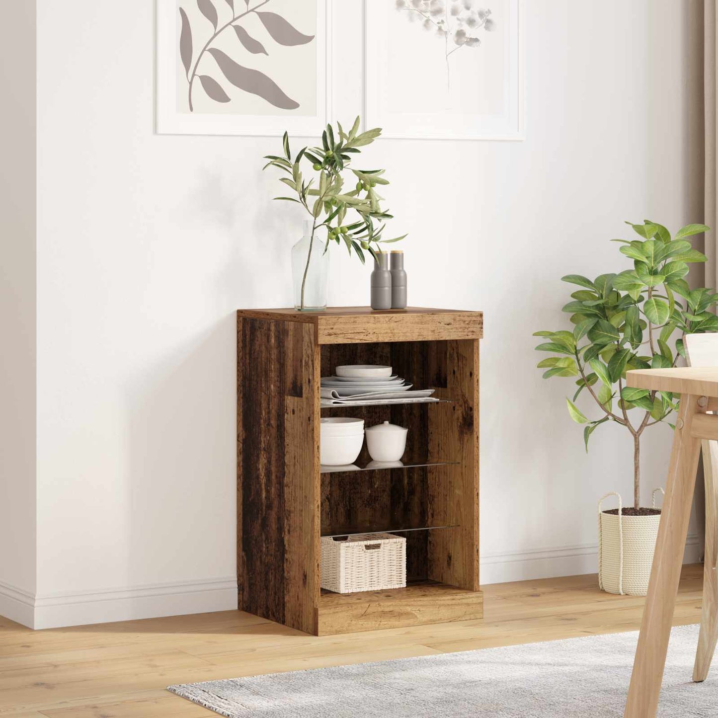 Madia LED Legno vecchio 41 x 37 x 67 cm Legno multistrato