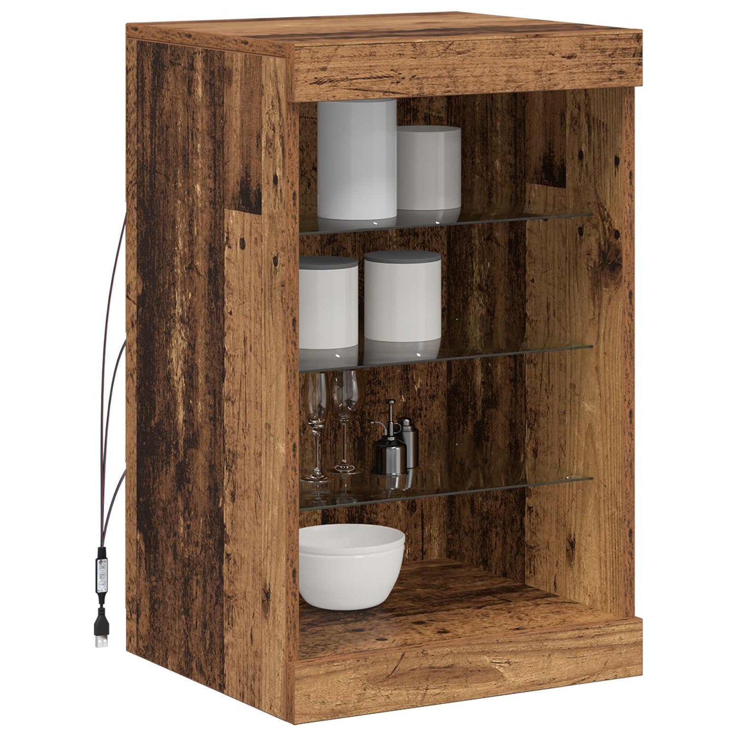 Madia LED Legno vecchio 41 x 37 x 67 cm Legno multistrato