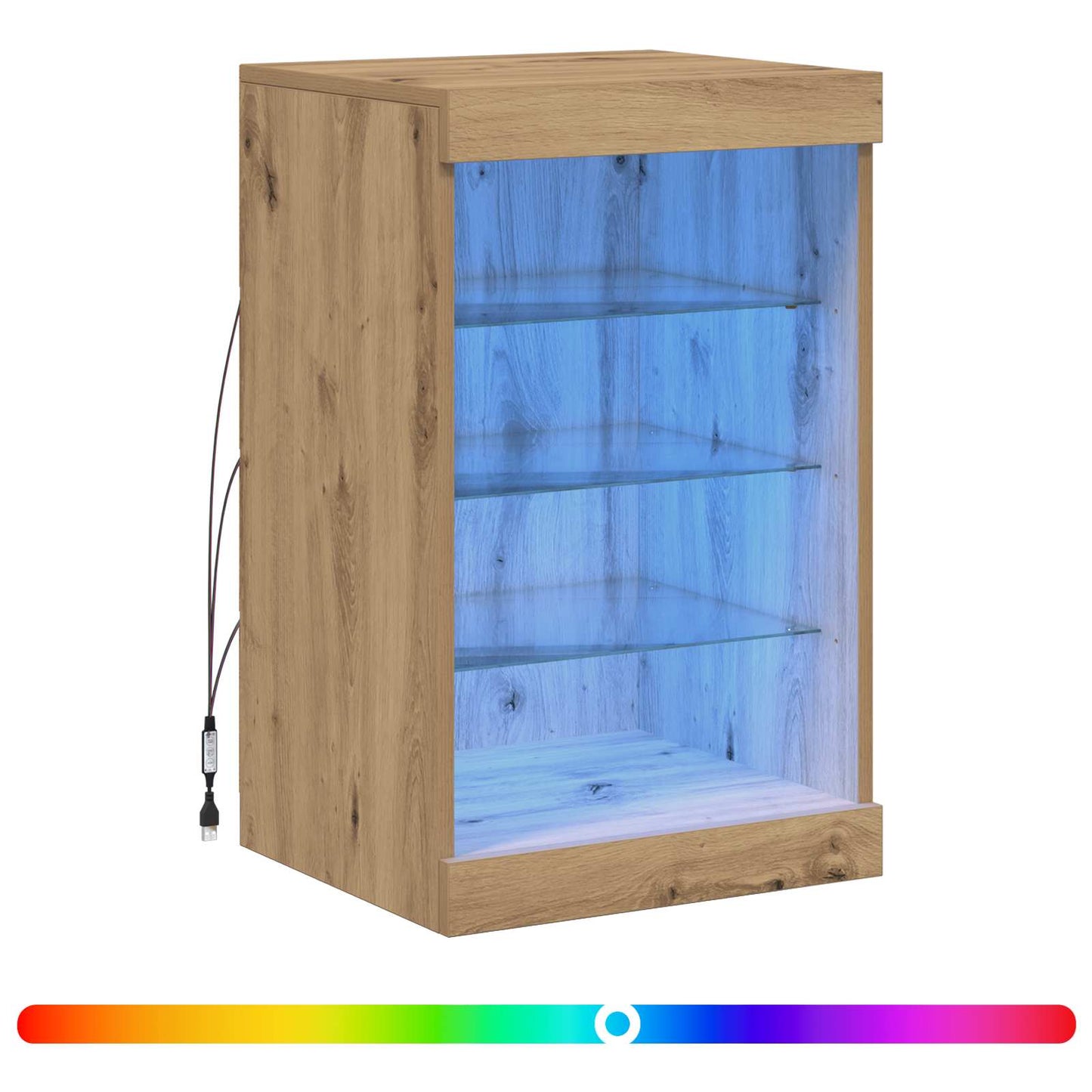 Madia LED Rovere artigianale 41 x 37 x 67 cm Legno multistrato | homemem39
