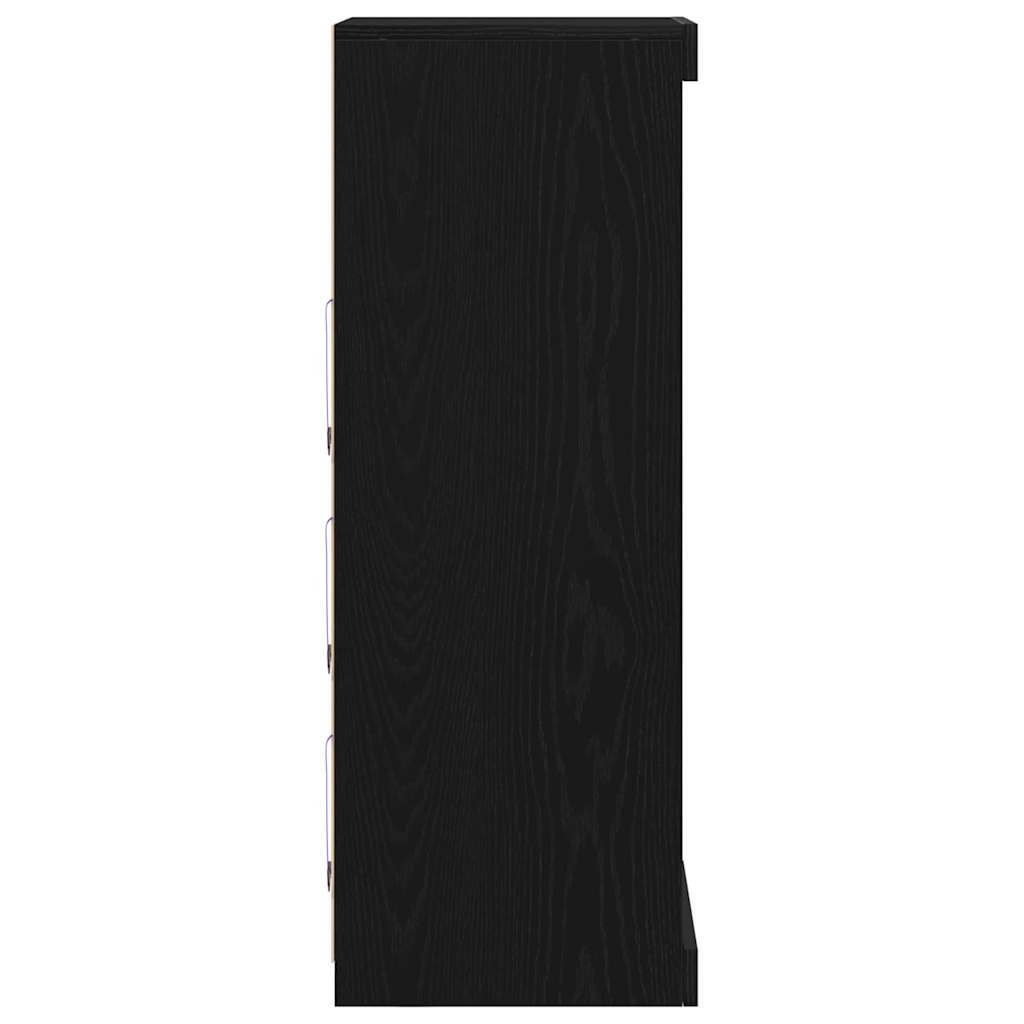 Madia LED Rovere Nero 41 x 37 x 100 cm Legno multistrato | homemem39
