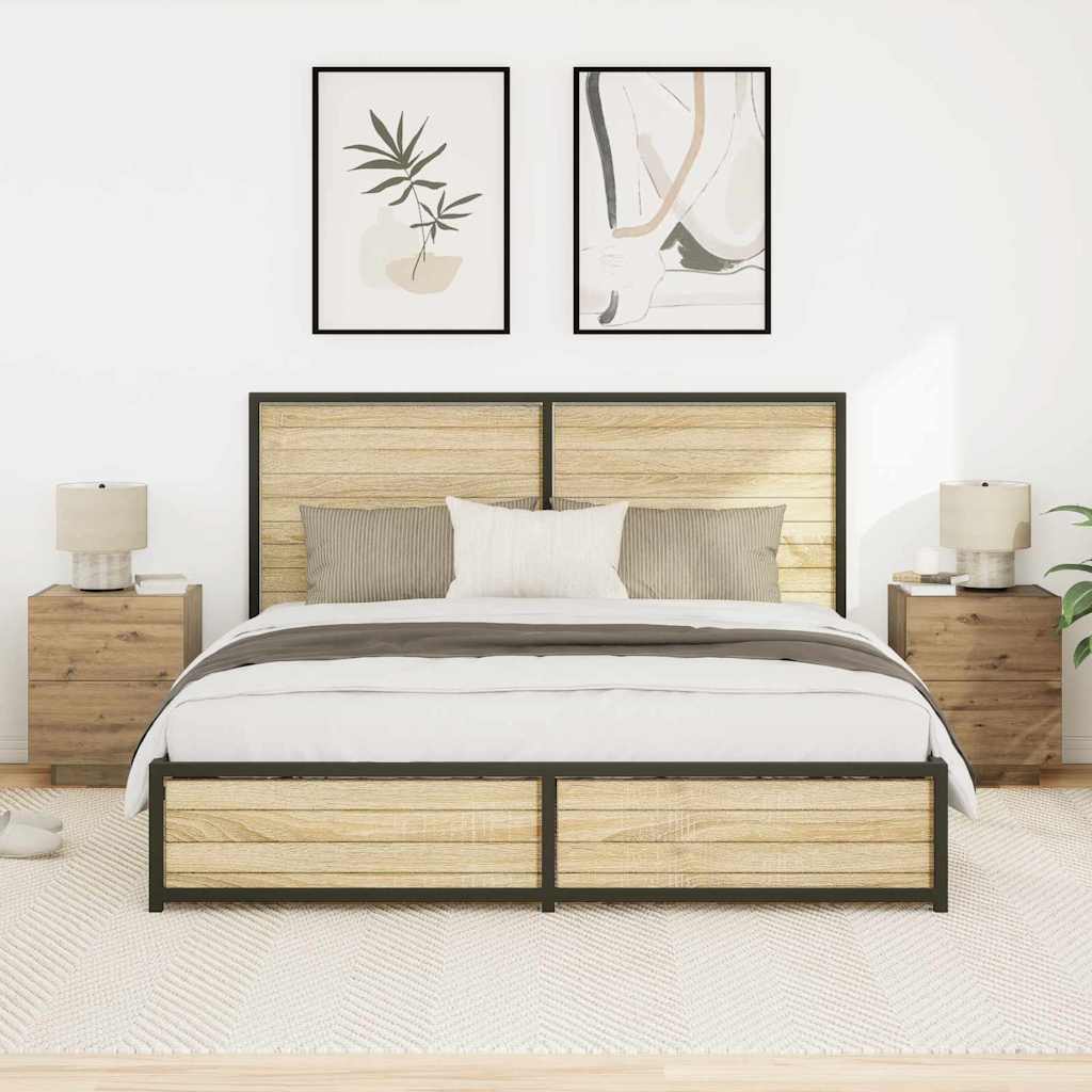 Armadio da Notte 2 pcs Rovere artigianale 45 x 40 x 55 cm | homemem39