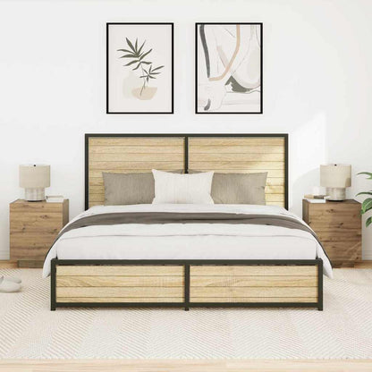 Armadio da Notte 2 pcs Rovere artigianale 45 x 40 x 55 cm | homemem39