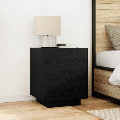 Armadio da Notte Rovere Nero 45 x 40 x 55 cm Legno multistrato | homemem39