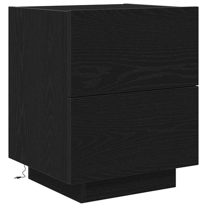 Armadio da Notte Rovere Nero 45 x 40 x 55 cm Legno multistrato | homemem39