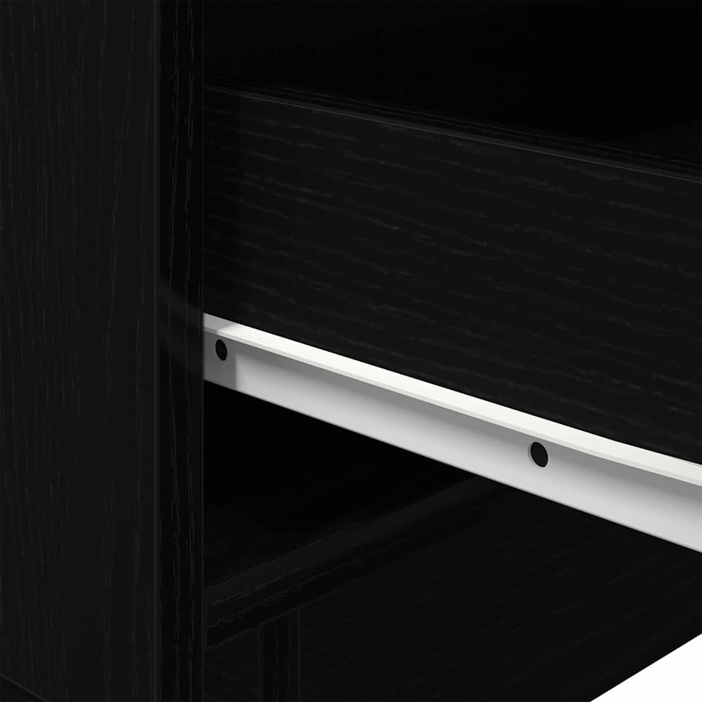 Armadio da Notte con cassetto 2 pcs Rovere Nero 45 x 40 x 55 cm