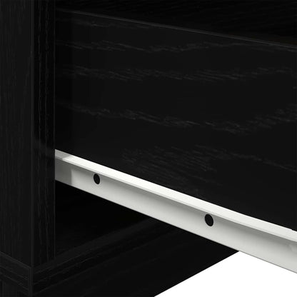 Armadio da Notte con cassetto Rovere Nero 70 x 36 x 40,5 cm | homemem39