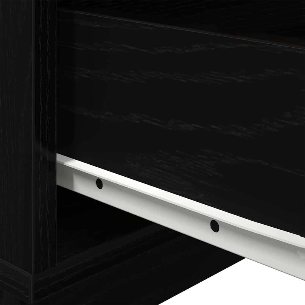 Armadio da Notte con cassetto Rovere Nero 70 x 36 x 40,5 cm | homemem39