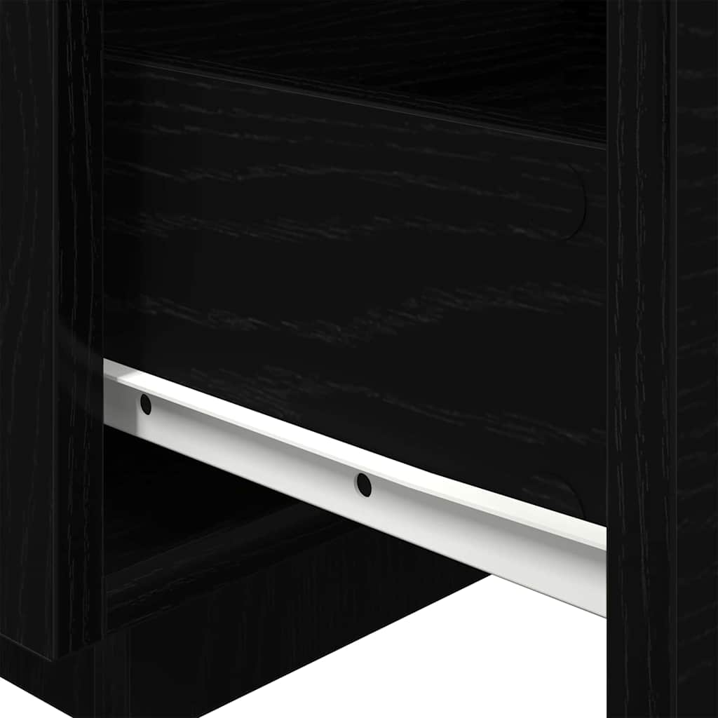 Armadio da Notte con cassetto 2 pcs Rovere Nero 40 x 39 x 37 cm