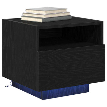 Armadio da Notte con cassetto 2 pcs Rovere Nero 40 x 39 x 37 cm
