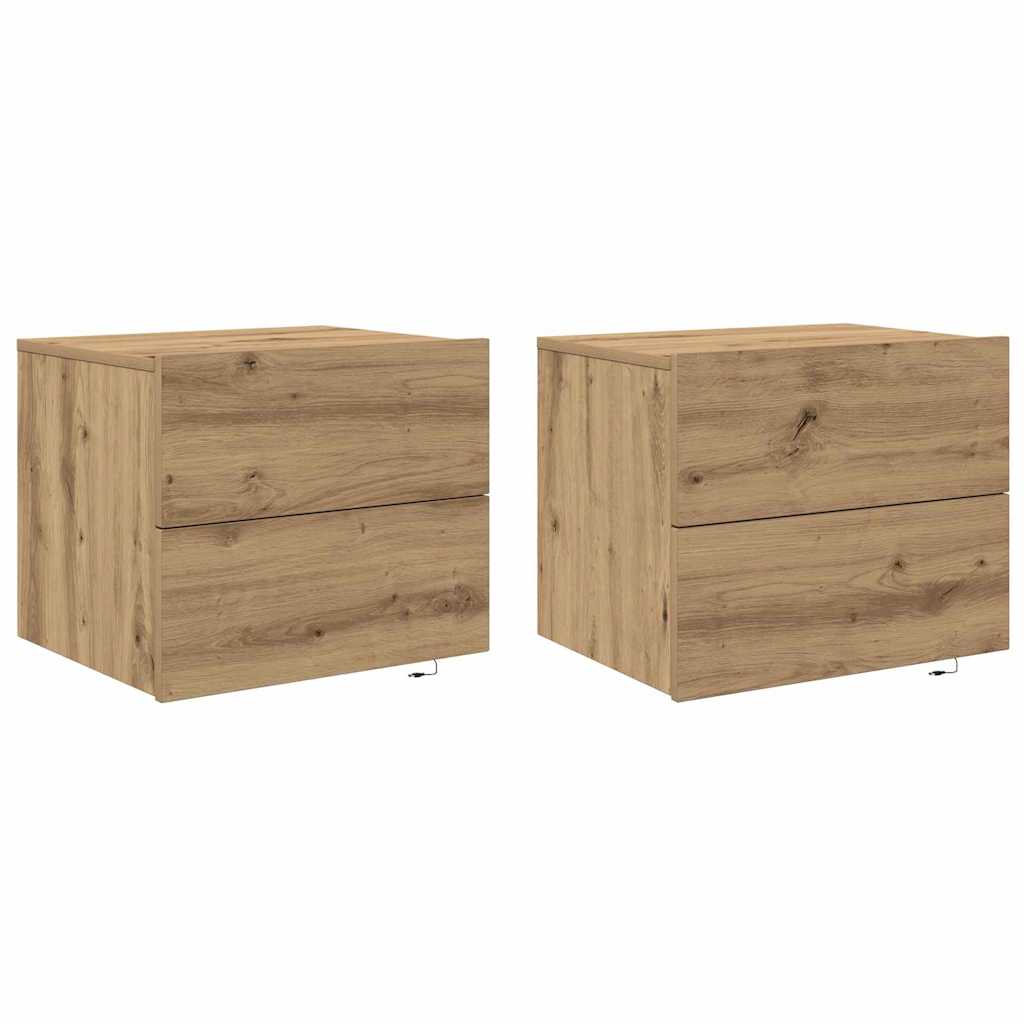 Armadio da Notte 2 pcs Rovere artigianale 50 x 39 x 41 cm | homemem39