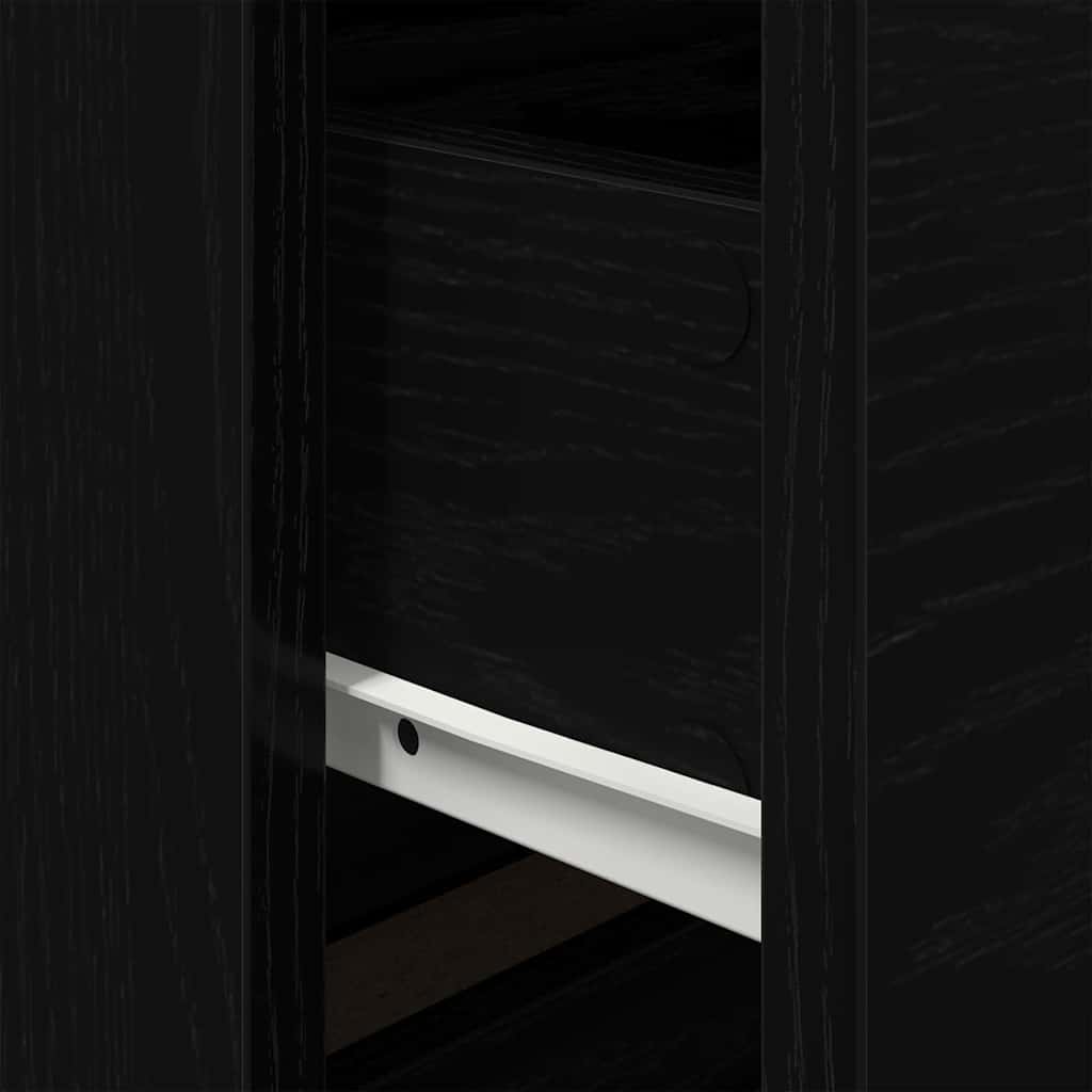 Armadio da Notte Rovere Nero 50 x 39 x 41 cm Legno multistrato | homemem39