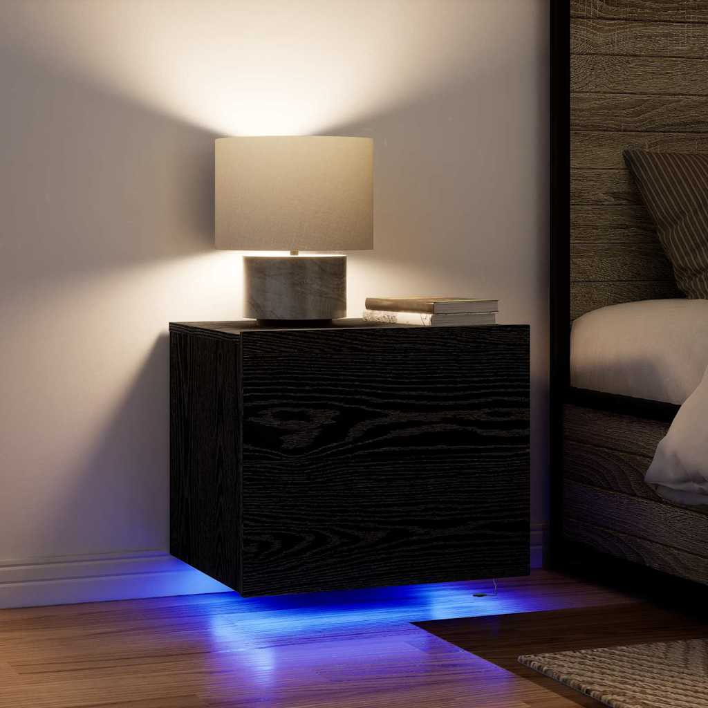 Armadio da Notte Rovere Nero 50 x 39 x 41 cm Legno multistrato | homemem39