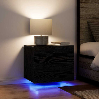 Armadio da Notte Rovere Nero 50 x 39 x 41 cm Legno multistrato | homemem39