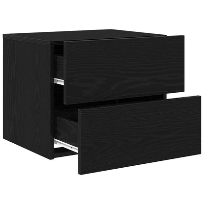 Armadio da Notte Rovere Nero 50 x 39 x 41 cm Legno multistrato | homemem39