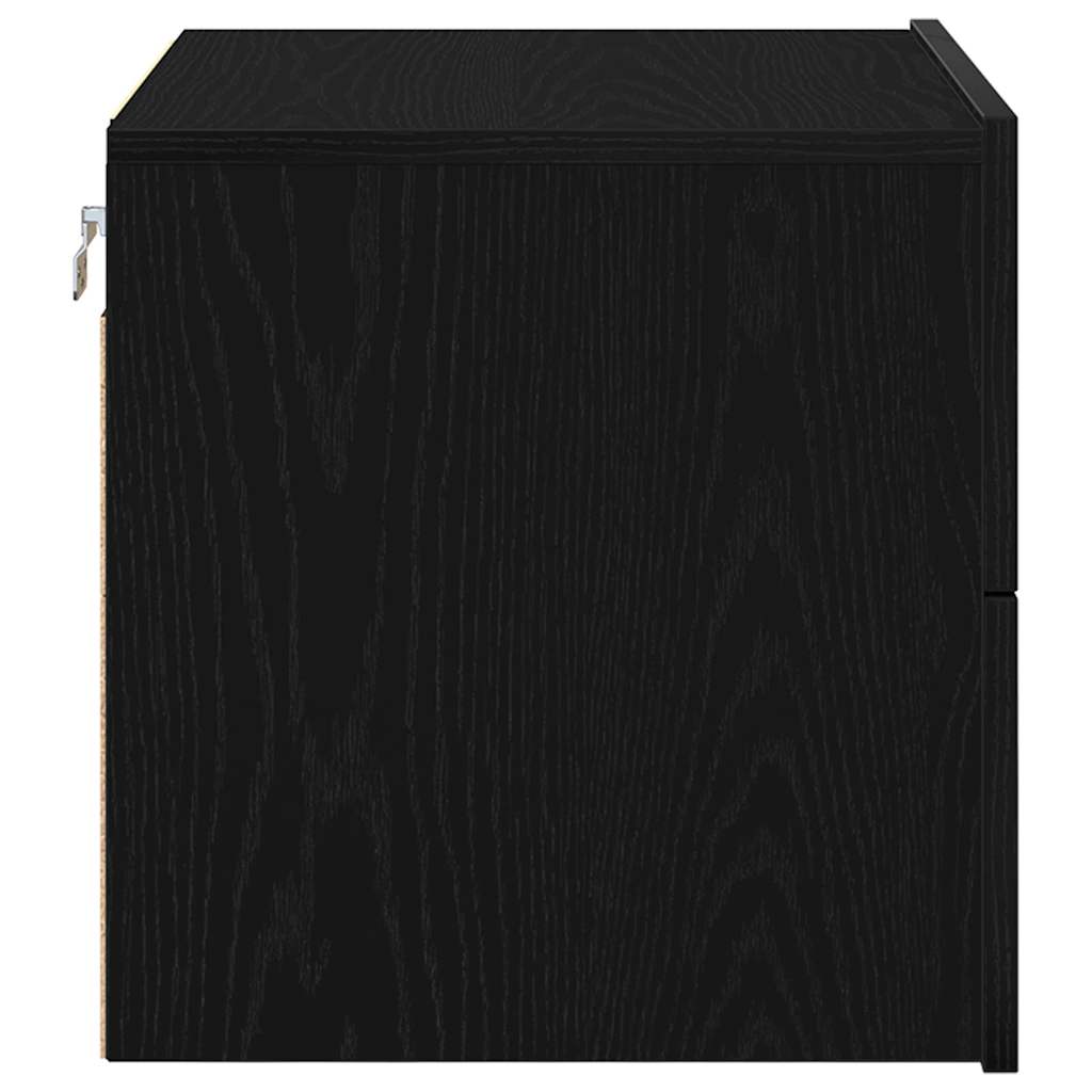 Armadio da Notte Rovere Nero 50 x 39 x 41 cm Legno multistrato | homemem39