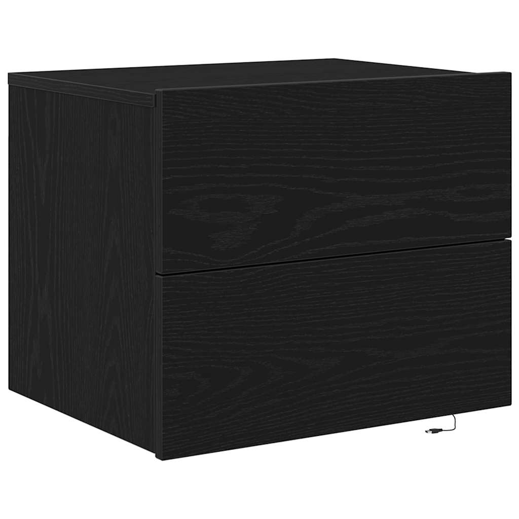 Armadio da Notte con cassetto 2 pcs Rovere Nero 50 x 39 x 41 cm | homemem39