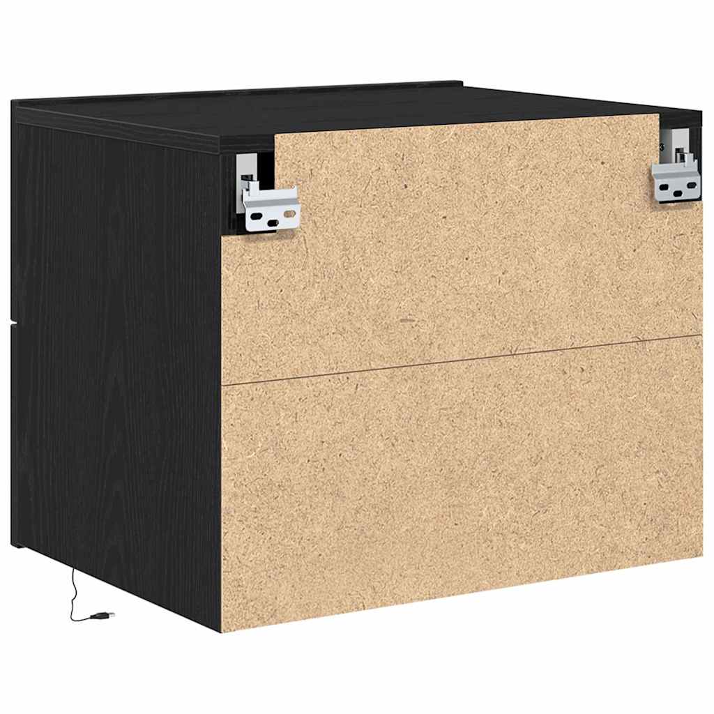 Armadio da Notte con cassetto 2 pcs Rovere Nero 50 x 39 x 41 cm | homemem39