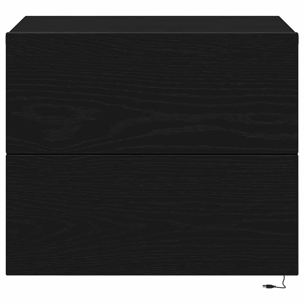 Armadio da Notte con cassetto 2 pcs Rovere Nero 50 x 39 x 41 cm | homemem39