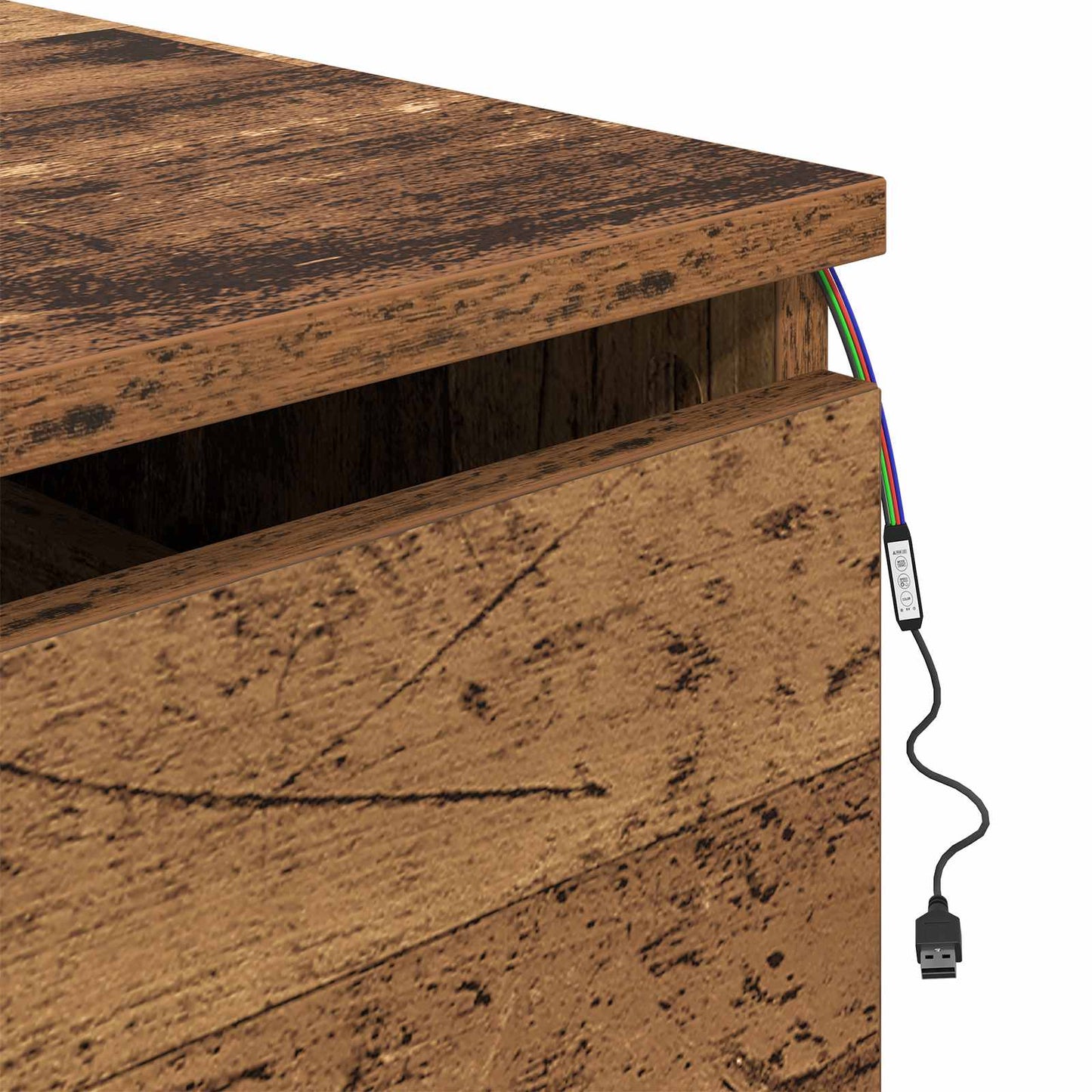 Mobiletto da comodino a parete Legno vecchio 50 x 36 x 30 cm | homemem39