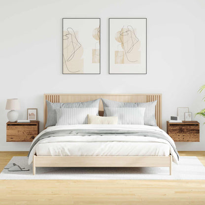Mobiletto da comodino a parete con cassetto 2 pcs Legno vecchio | homemem39