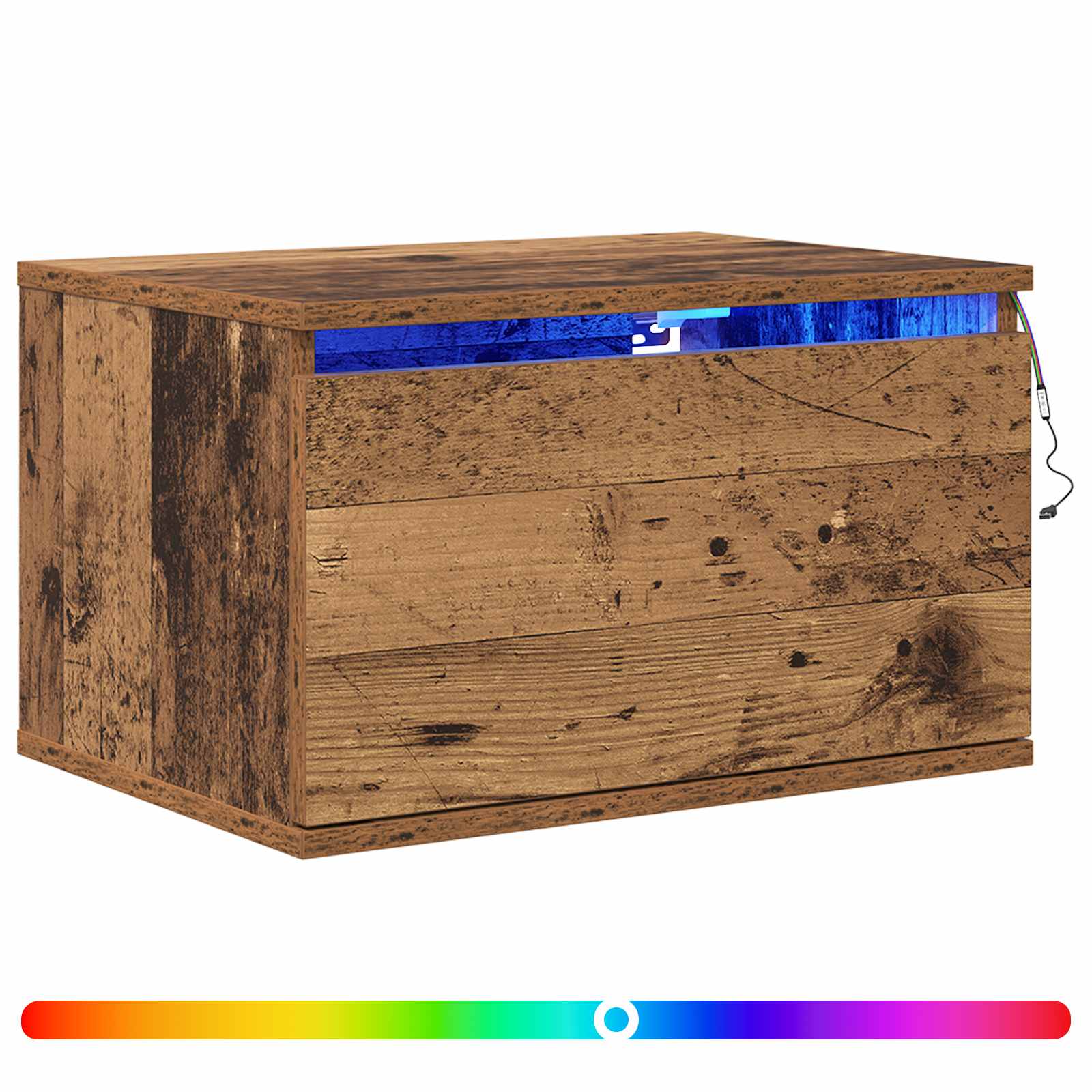 Mobiletto da comodino a parete con cassetto 2 pcs Legno vecchio | homemem39