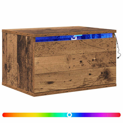 Mobiletto da comodino a parete con cassetto 2 pcs Legno vecchio