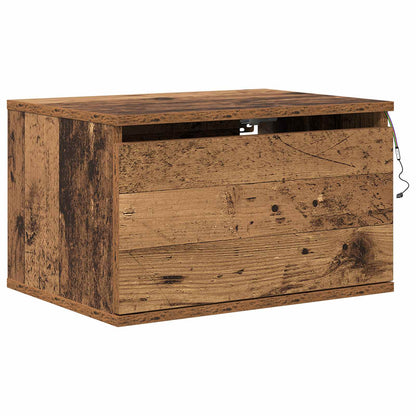 Mobiletto da comodino a parete con cassetto 2 pcs Legno vecchio | homemem39