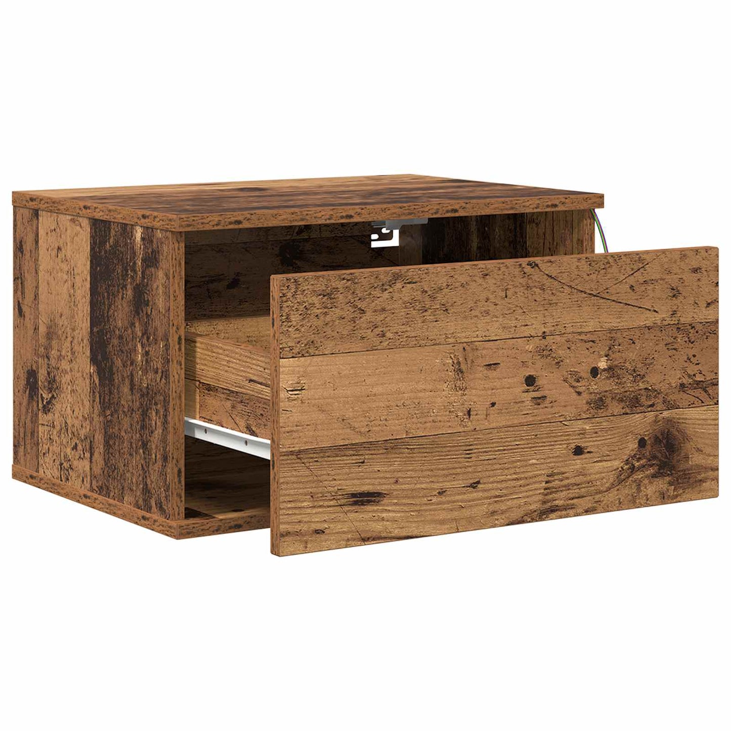 Mobiletto da comodino a parete con cassetto 2 pcs Legno vecchio | homemem39