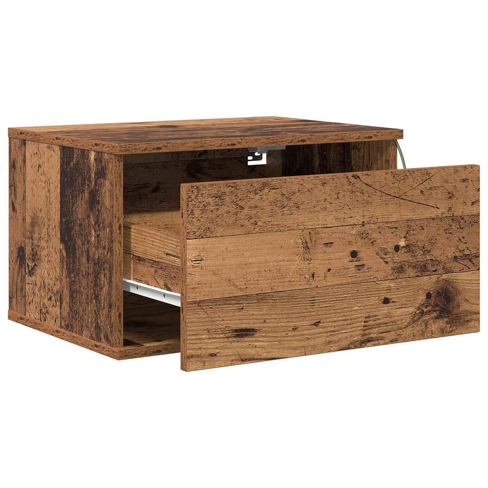 Mobiletto da comodino a parete con cassetto 2 pcs Legno vecchio | homemem39