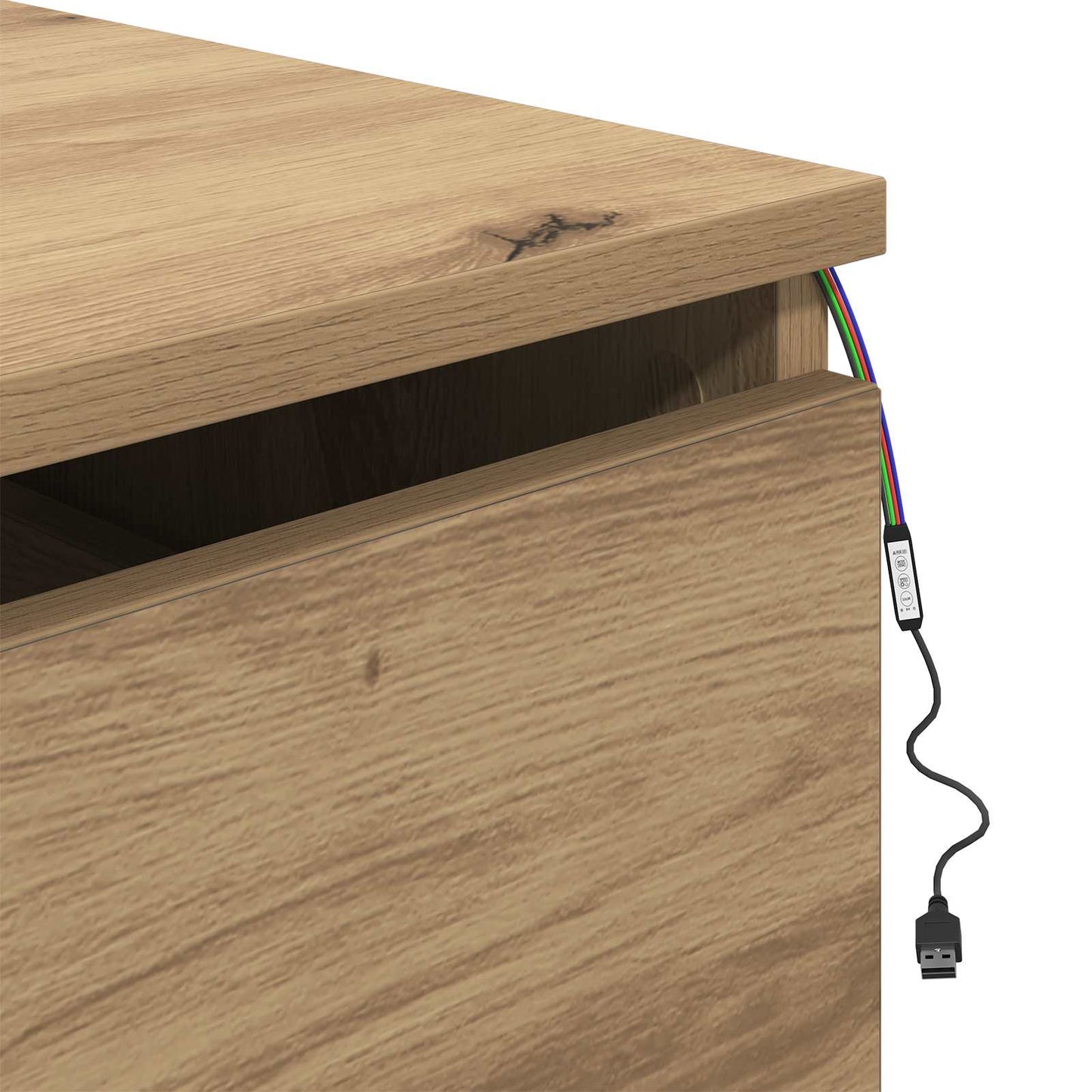 Mobiletto da comodino a parete con cassetto Rovere artigianale | homemem39