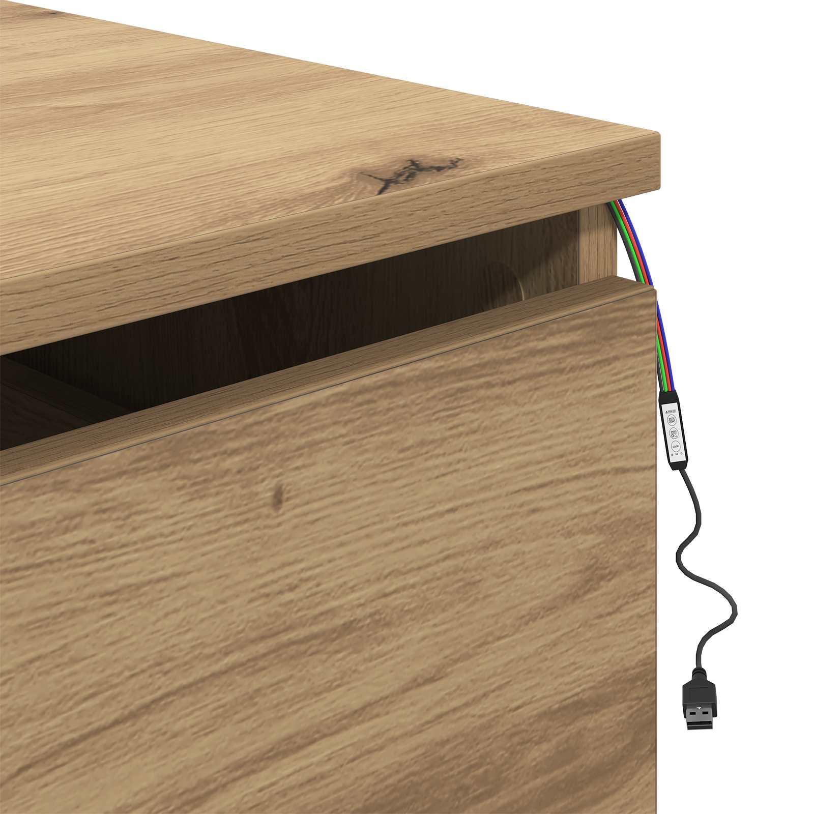 Mobiletto da comodino a parete con cassetto Rovere artigianale | homemem39