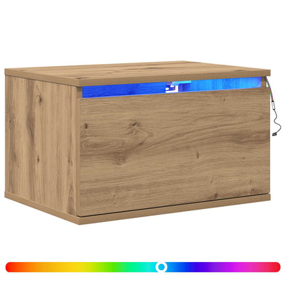 Mobiletto da comodino a parete con cassetto Rovere artigianale