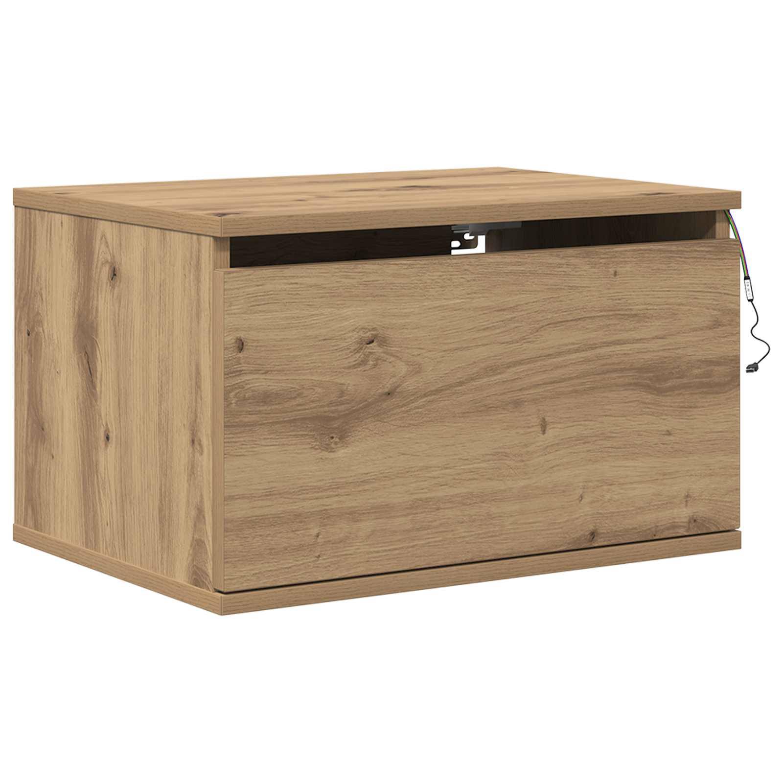 Mobiletto da comodino a parete con cassetto Rovere artigianale | homemem39