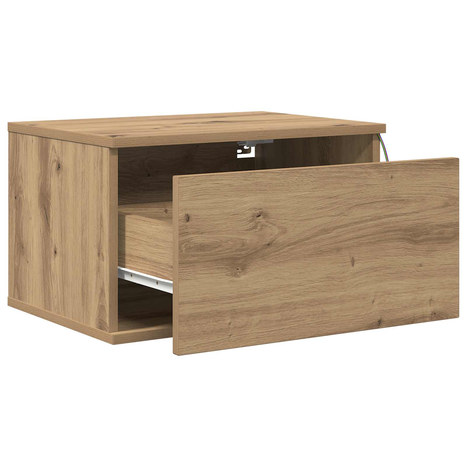 Mobiletto da comodino a parete con cassetto Rovere artigianale | homemem39
