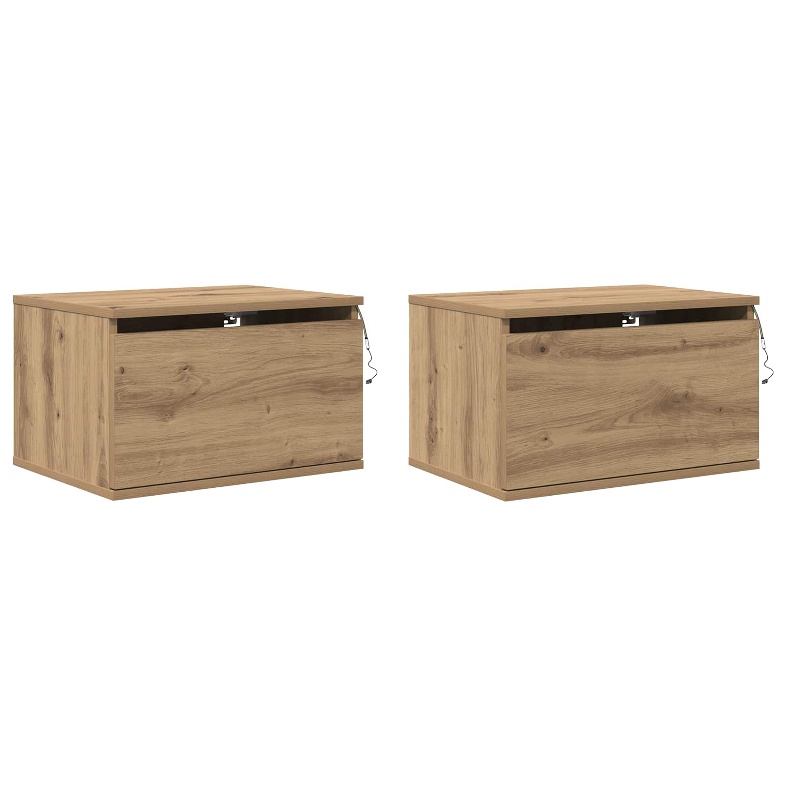 Mobiletto da comodino a parete 2 pcs Rovere artigianale | homemem39