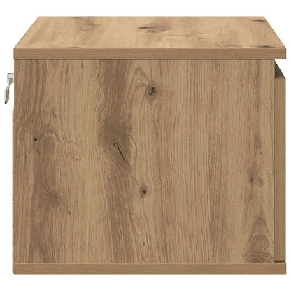 Mobiletto da comodino a parete 2 pcs Rovere artigianale